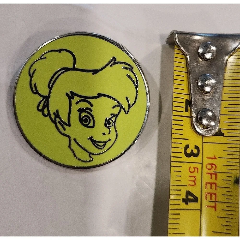 Disney Pin TINKER BELL Peter Pan Fairy‎ Tink Green Round Clochette  00009